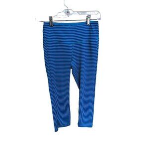 New Balance Dry Capri Activewear Leggings Blue w/ Stripes Womens Small